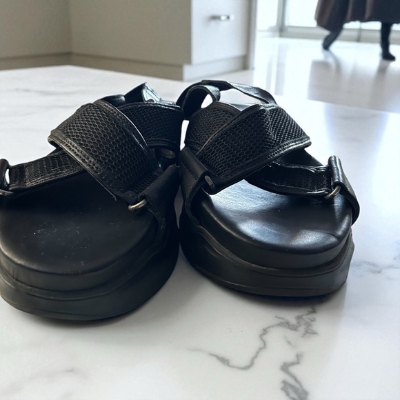 NWT SELECTED FEMME Nollie Chunky Sandals Leather Platform Black 40 US 9 - Picture 6 of 14